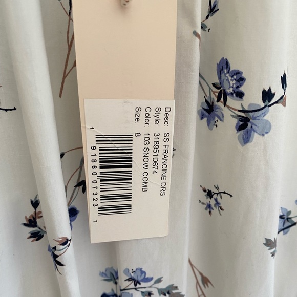 NWT Rebecca Taylor FRANCINE FLORAL POPLIN DRESS size 8 - Picture 5 of 6